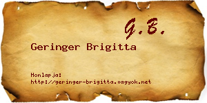 Geringer Brigitta névjegykártya